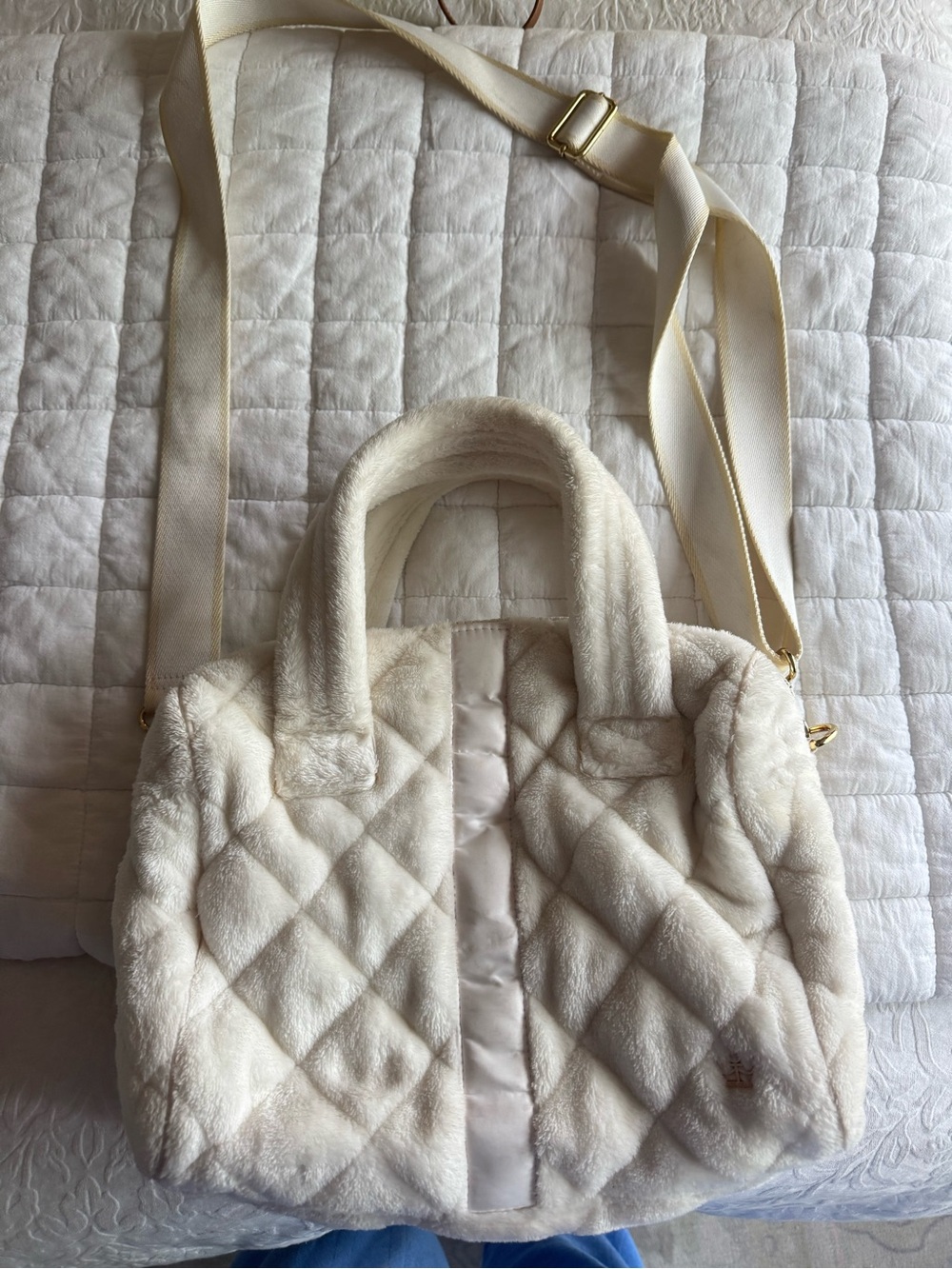 Oliver Thomas Quilted Cream Tote Bag with Adjustable Strap